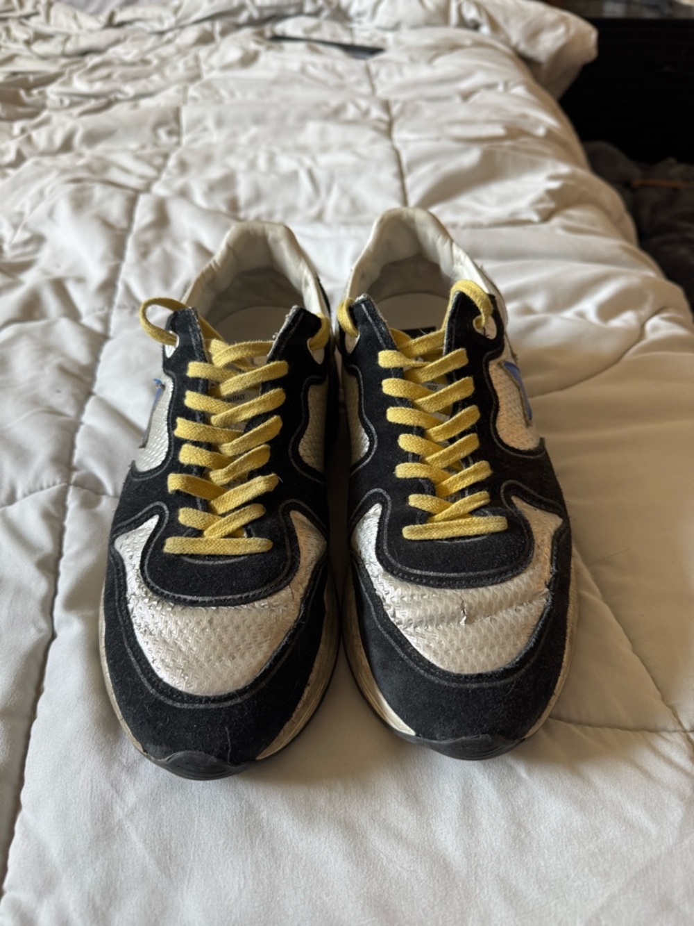 Golden Goose White and Yellow Leather Sneaker (Tongue Tag Visible)